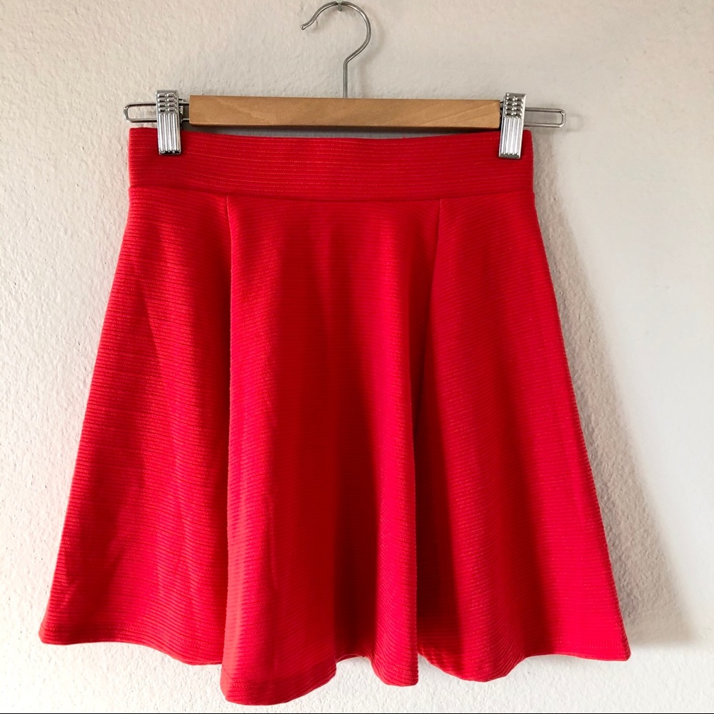 H&M Red Mini Skater Skirt